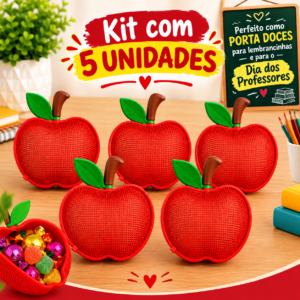 Kit Caixinhas Maçã Porta Doces Lembrancinha Dia dos Professores