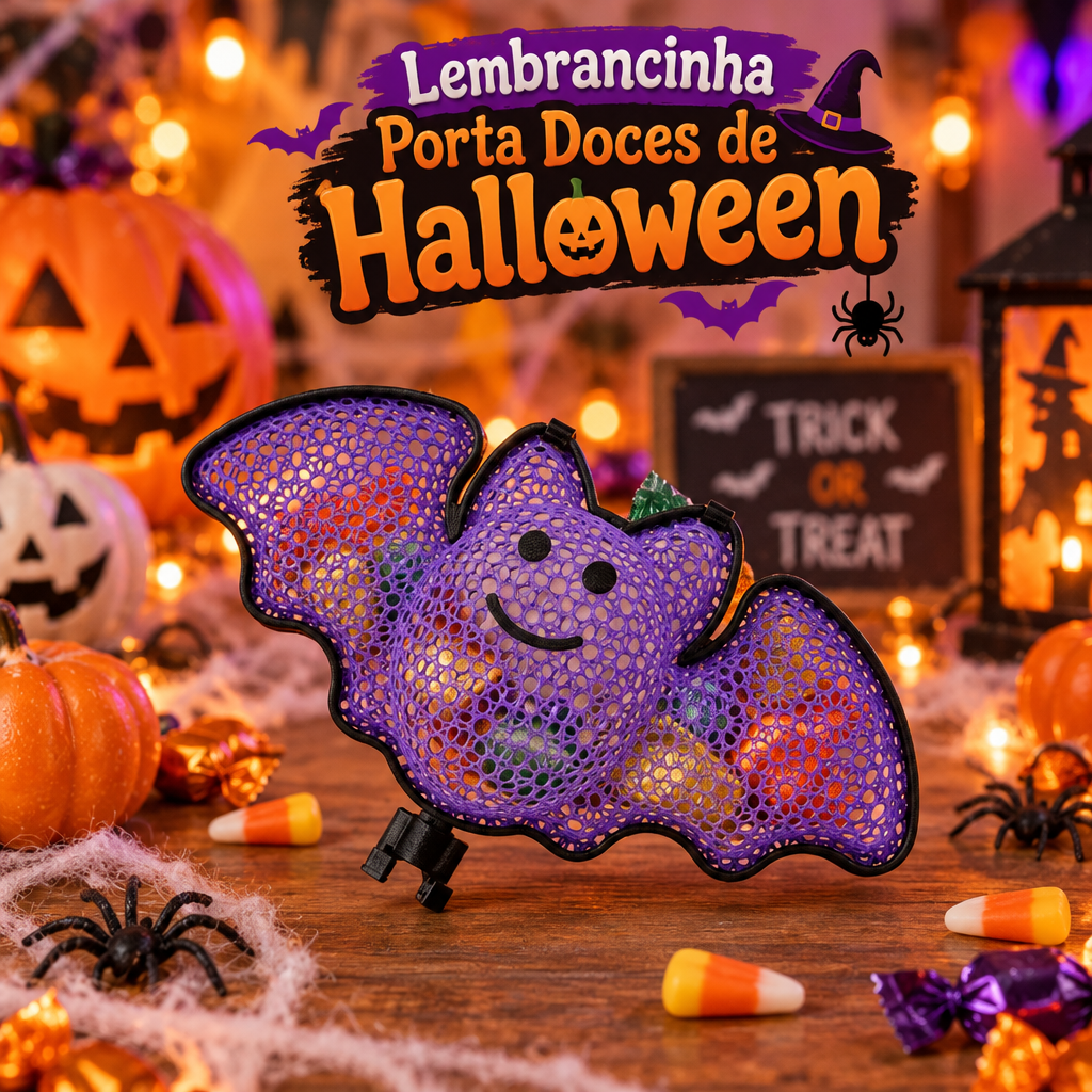 Decoração Lembrancinha Halloween Morcego Porta Doces Festa