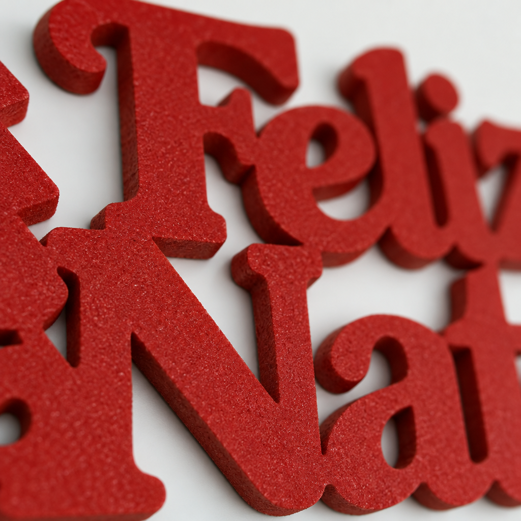 Enfeite de Mesa Feliz Natal 3D Vermelho - Decoração Natalina - Imagem 4